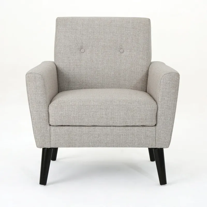 31.1 Upholstered Button Tufted Club Chair with Rubber Legs