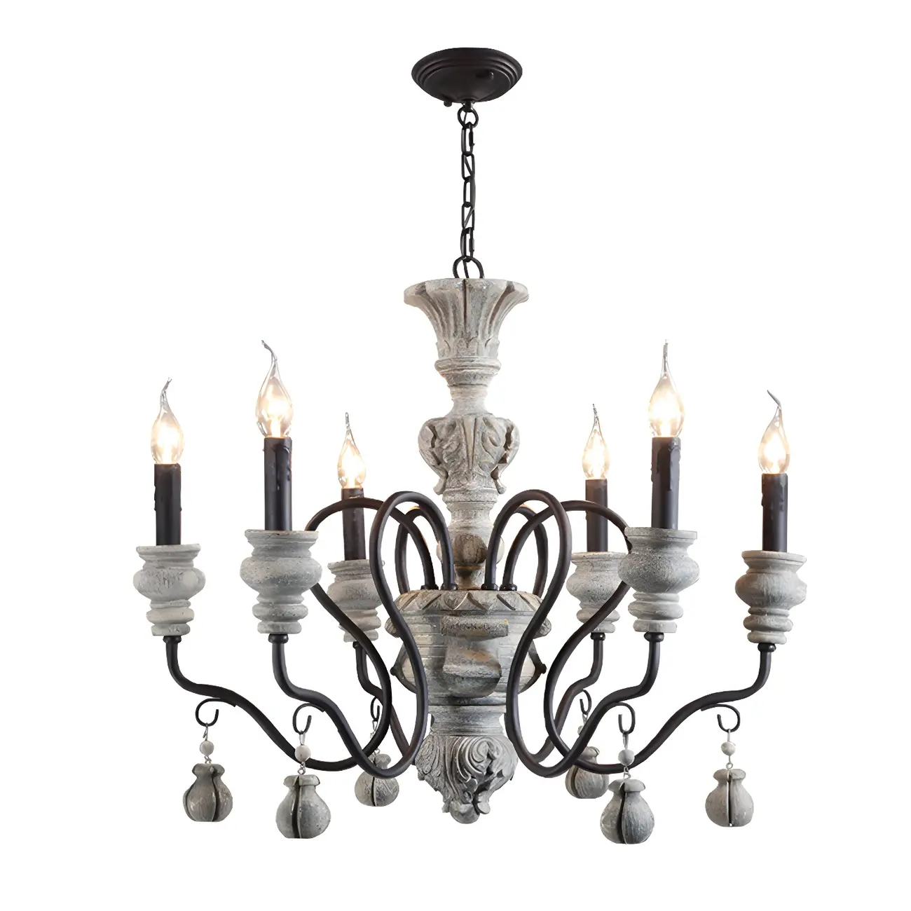 Black Classical Metal Crystal Chandelier Vintage Design