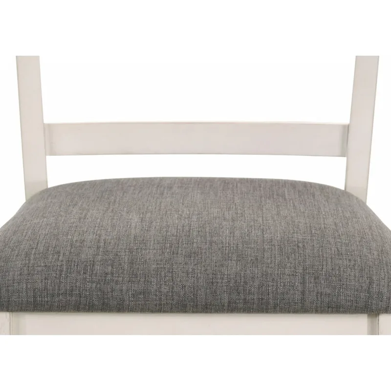 2pc Transitional Upholstered Counter Height Dining Chair Bar Stools Brown Finish Wooden Furniture