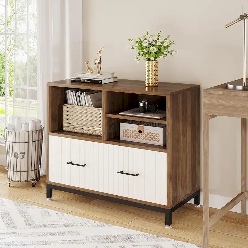 File Cabinet with Drawer – Letter/Legal/A4 Size, Adjustable Hanging Rod