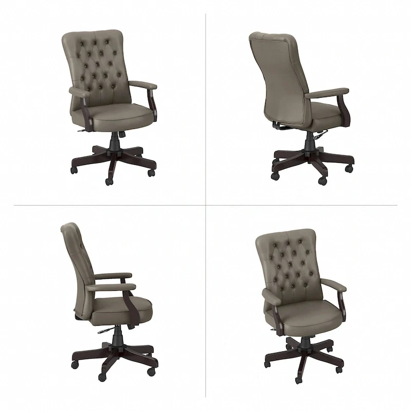 Key West High Back Tufted Office Chair with Arms by Bush Furniture