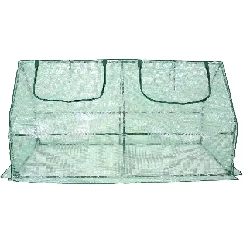 Sunnydaze Outdoor Portable Plant Shelter Mini Greenhouse with Double Zipper Doors and Cover - Green