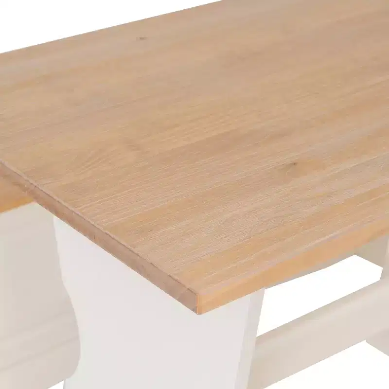 Linon Colby Backless Nook Dining Set White Honey