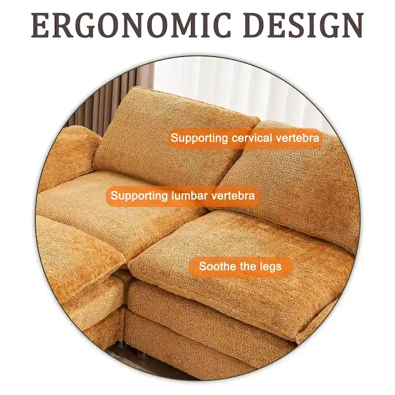 Yellow 101.6 Chenille L-Shaped Sectional Sofa with Ottoman