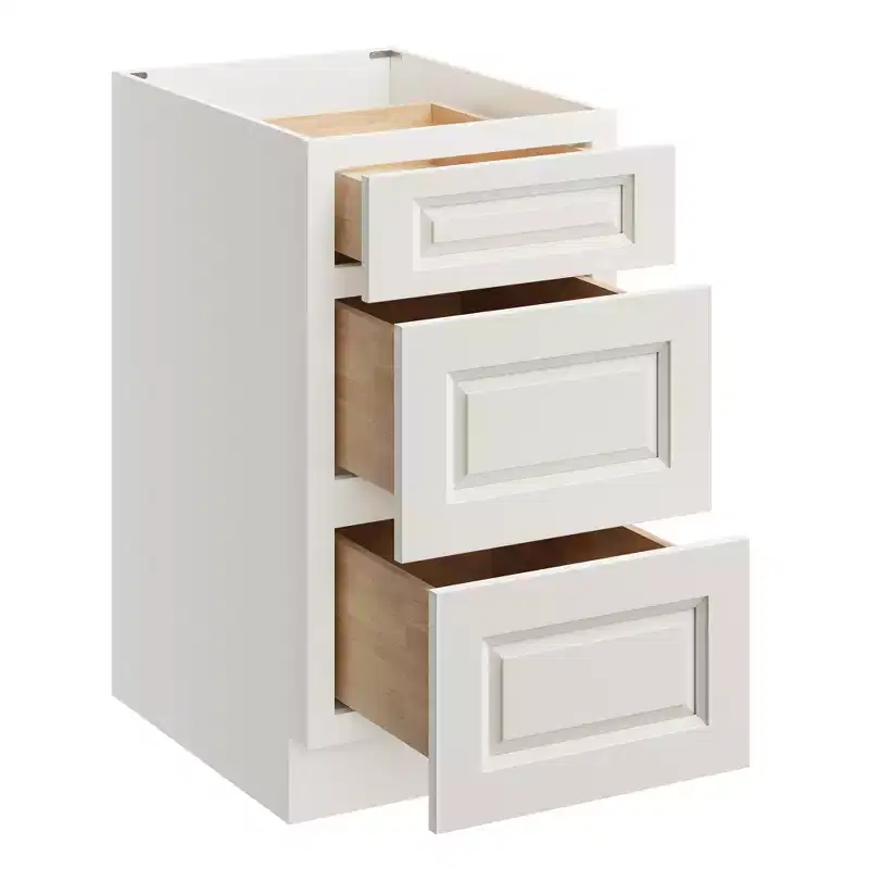 CASAINC 18 in. W x 24 in. D x 34.5 in. H Base Kitchen Cabinet with 3 Soft-Close Drawers  RTA Plywood Cabinets