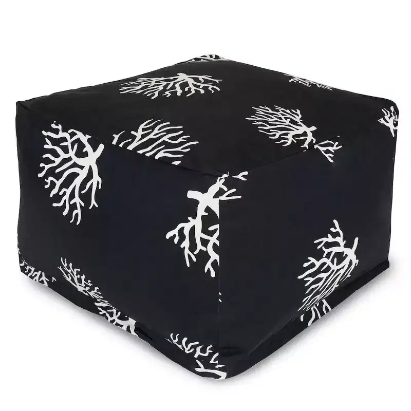 Majestic Home Goods,Ottoman Pouf Coral