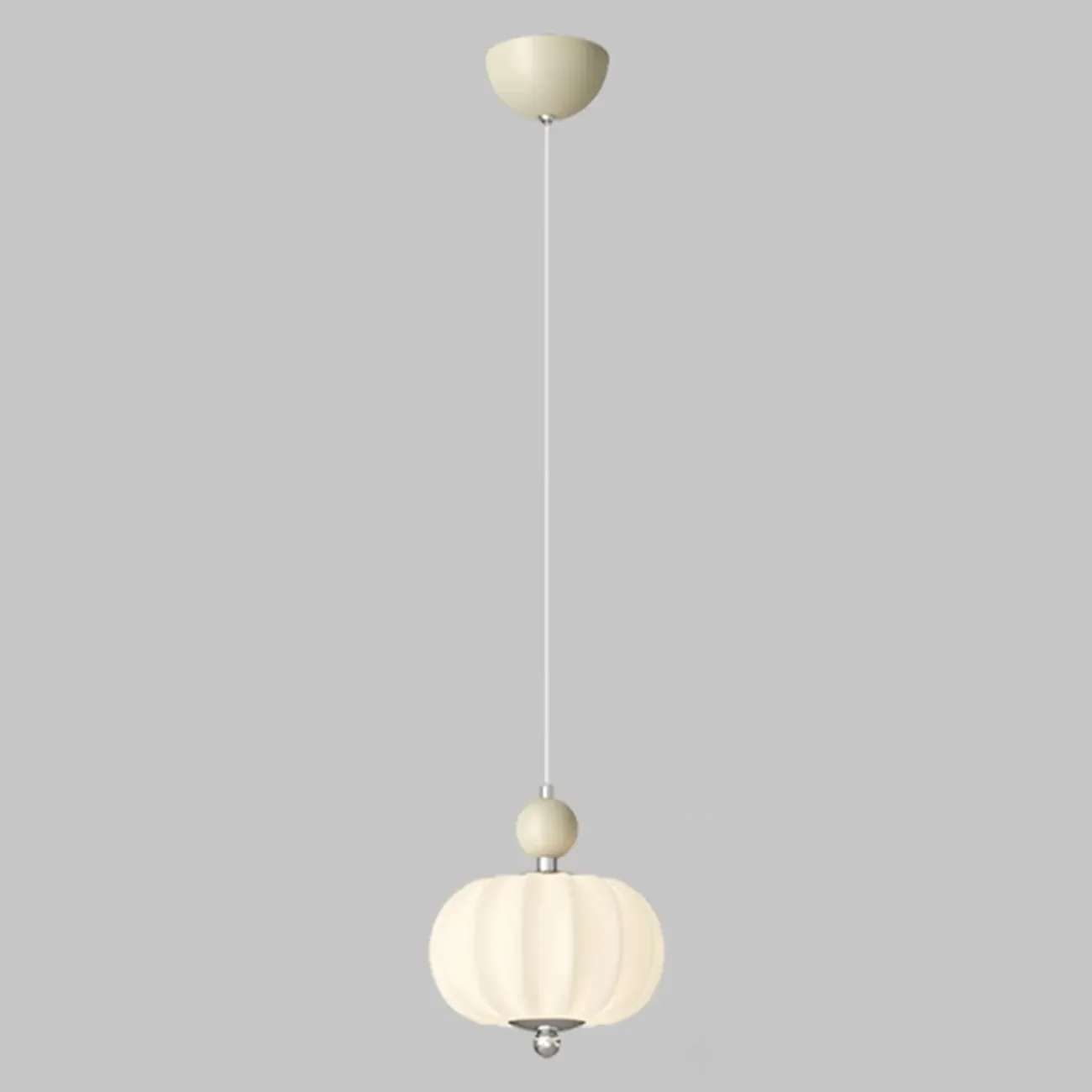 Elegant Milky Glass Globe LED Pendant Light with Bead Detail