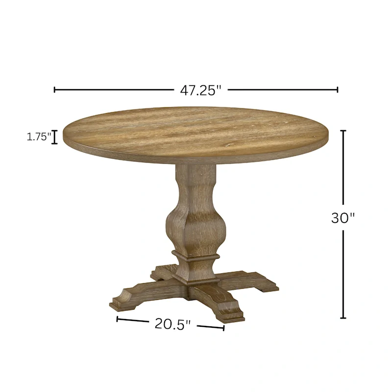 Roundhill Furniture Havre Pedestal Base Round Dining Table - N/A