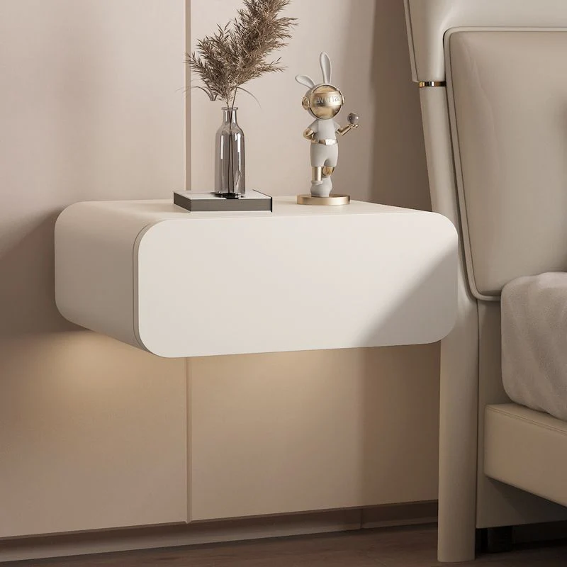 Modern Solid Wood Rock Slab Top Wall-Mounted Nightstand