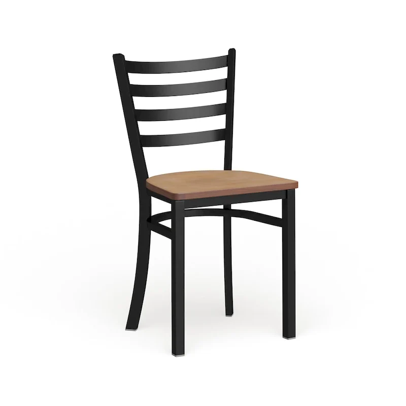 Ladder Back Metal Restaurant Chair - 16.5W x 17D x 32.25H - 16.5W x 17D x 32.25H