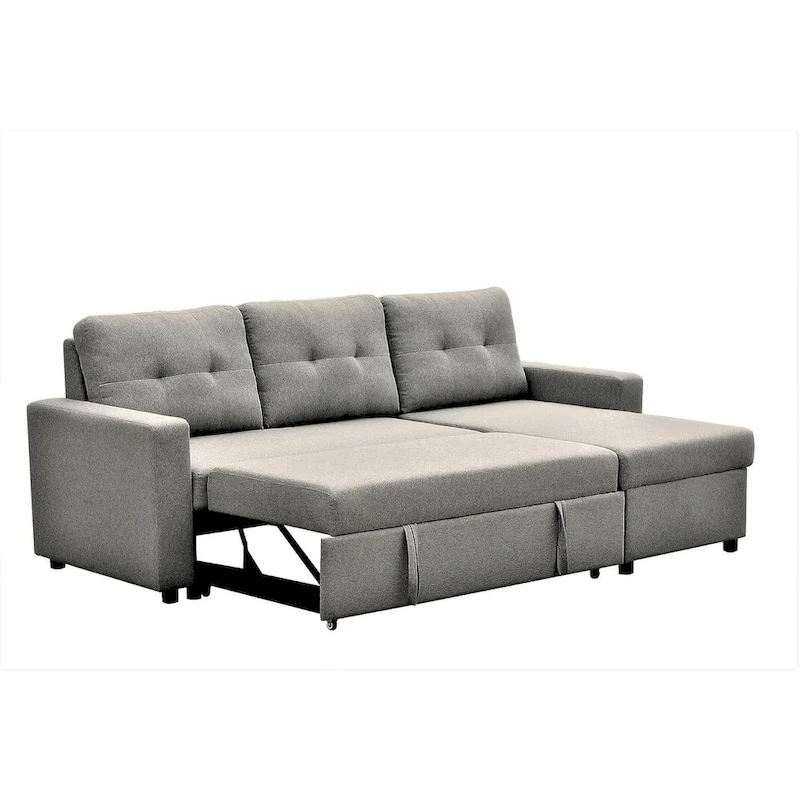 US Pride Furniture 79.92 inch Convertible L-Shaped Sectional Sleeper Sofa Bed Stylish Apartment Furniture