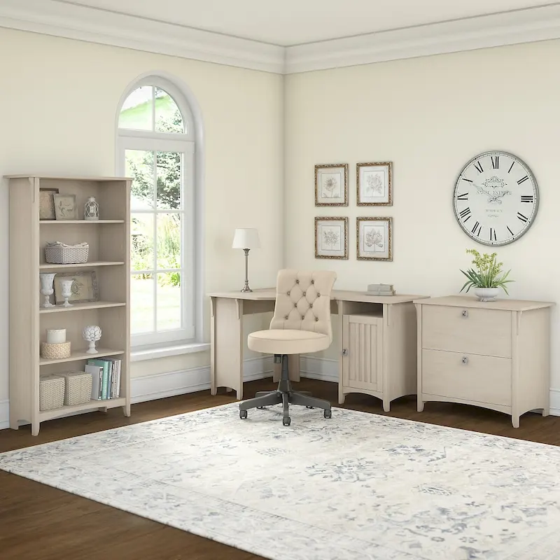 3-Piece Home Office Furniture Set — Corner Desk, File Cabinet & Bookcase