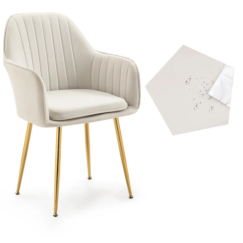 Upholstered Dining Chair (Set of 6) Velvet Accent Arm Chair