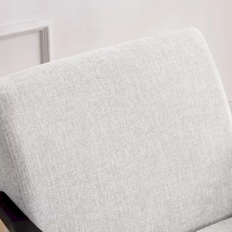 Mid Century 27.7 Upholstered Arm Chair with Solid Wood Frame and Ottoman