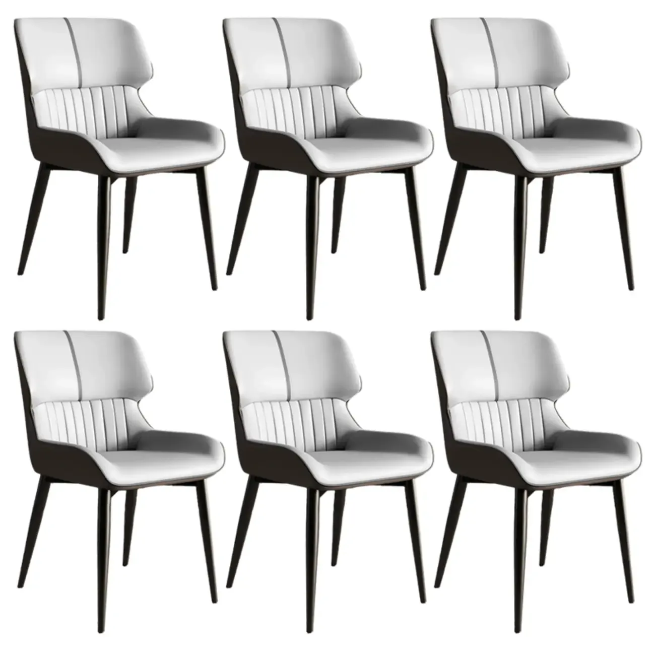 Leather Low Solid Back Armless Dining Side Chair