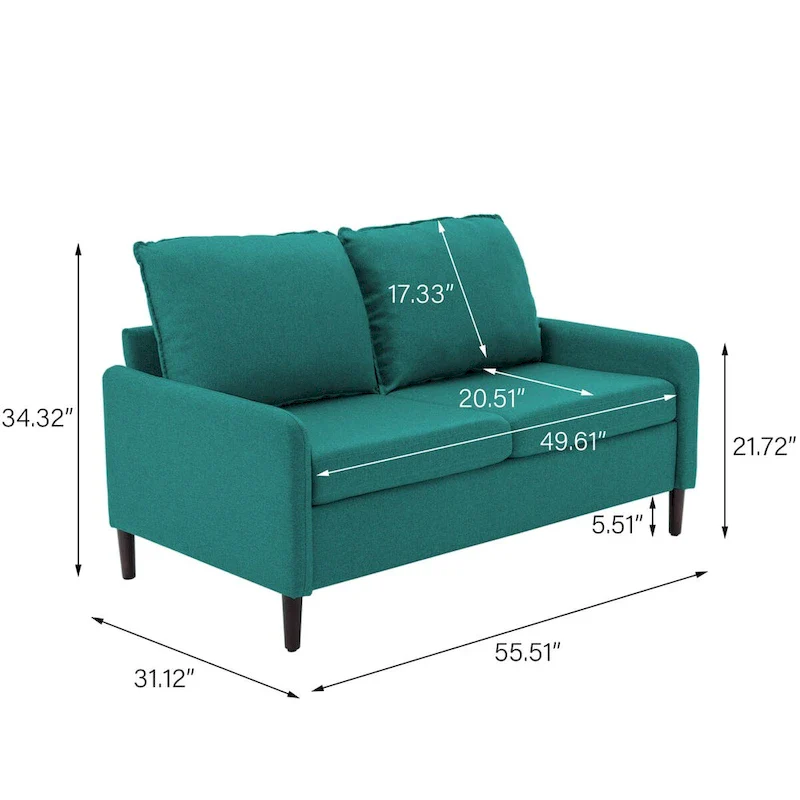 Living Room Loveseat Linen Sofa