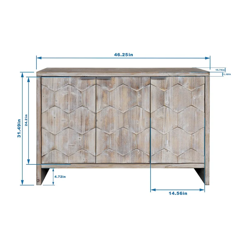 Accent Cabinet Farmhouse Style Wooden Cabinet Sideboard Buffet