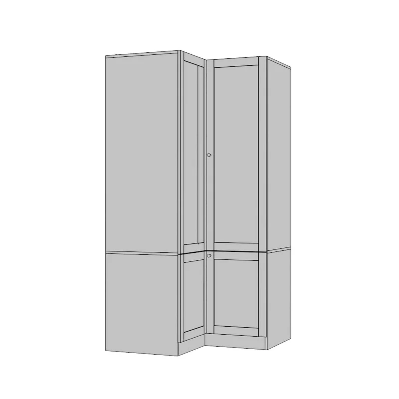 Large Frosted Glass Wardrobe with Soft-Close Hinges | MDF Construction | Light Gray Wood Grain | Gold Handles | Customizable Walk-In Closet