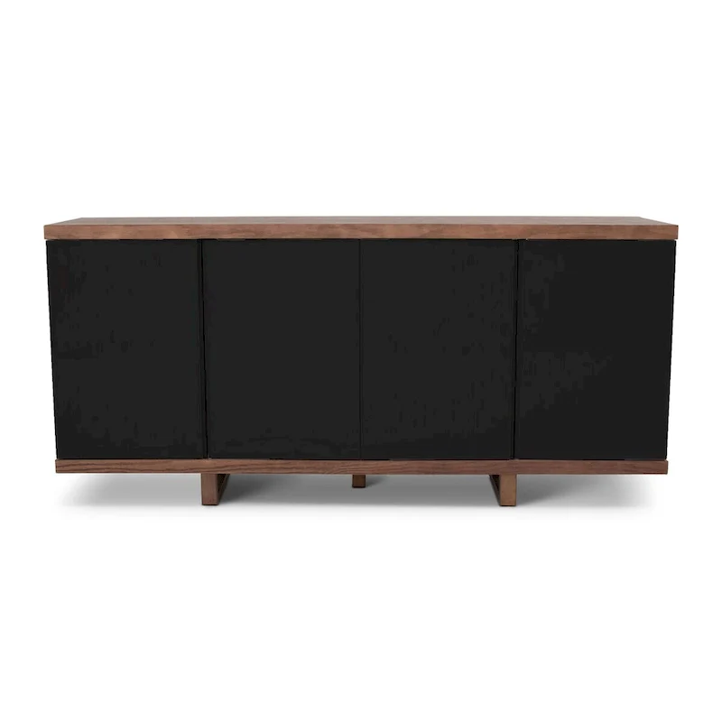 Off White & Walnut / Black & Walnut 4-Door Buffet Sideboard – 1 Person Assembly