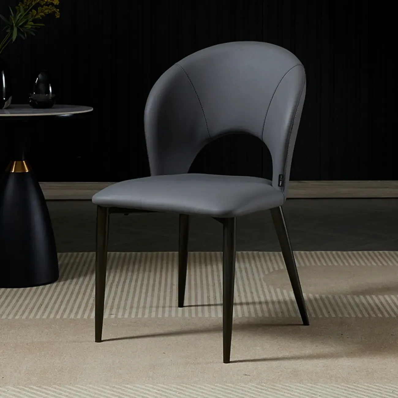 Mid Century Modern Dining Room Chairs Curved Back Faux Leather