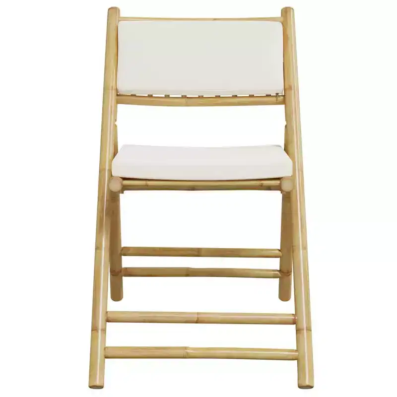 vidaXL Folding Bistro Set with Bamboo and Cushions