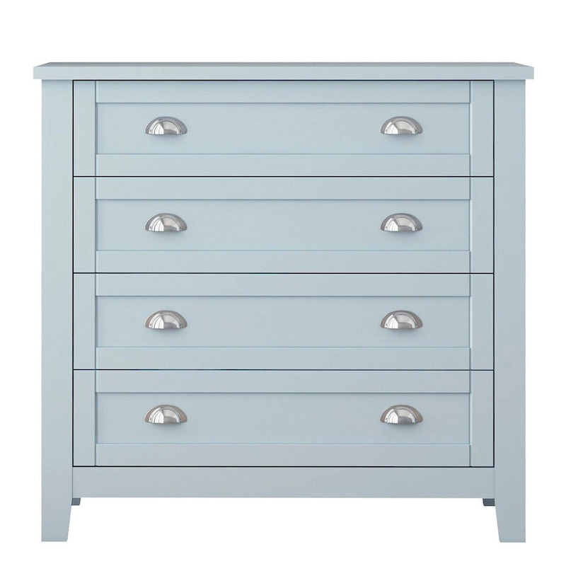 Modern Drawer Dresser with Solid Wood Frame and Retro Shell Handle