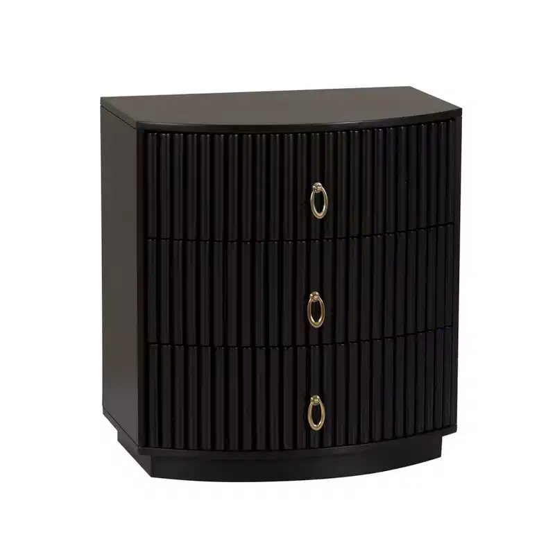 Powell 3 Drawers Chantel Nightstand Black