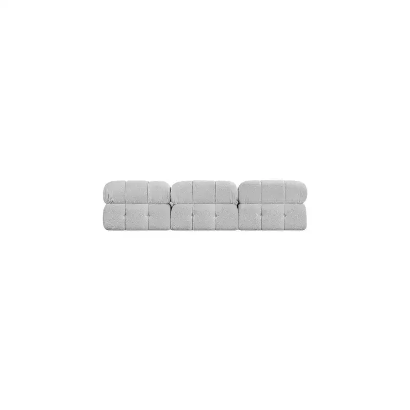 Meridian Furniture,Ames Grey Boucle Fabric Modular Sofa