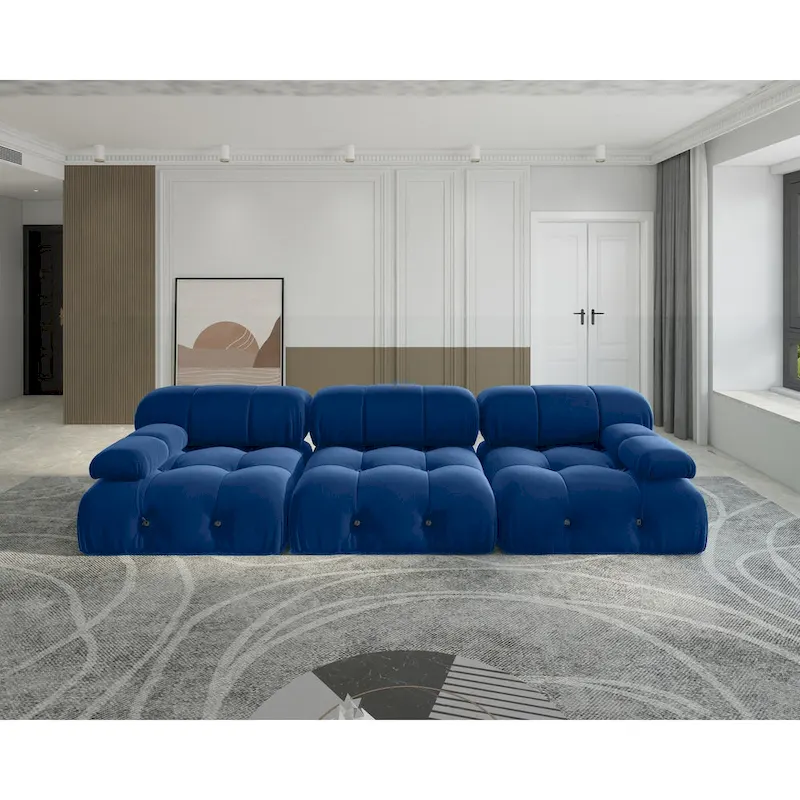 Velvet 3-seater Reversible Modular Sofa