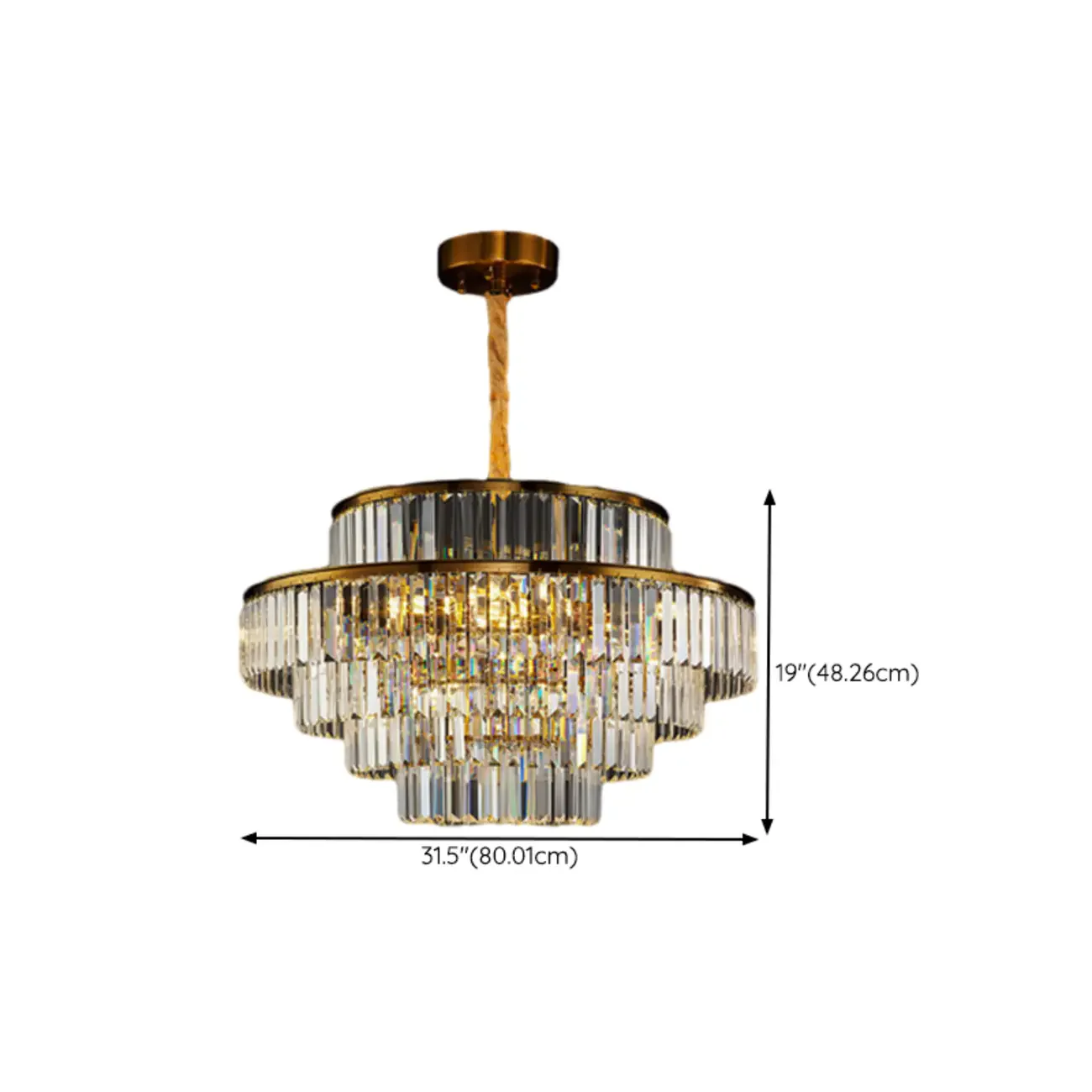 Luxury Crystal Gold Chandelier with Multi-Tiered Design