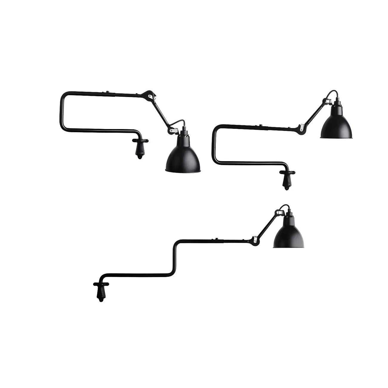Industrial Black Swing Arm Aluminum Shade Wall Light