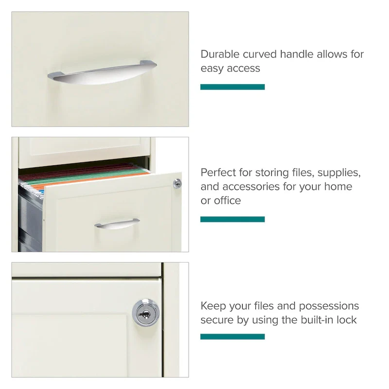 Space Solutions Pearl White 2-drawer Mobile File Cabinet