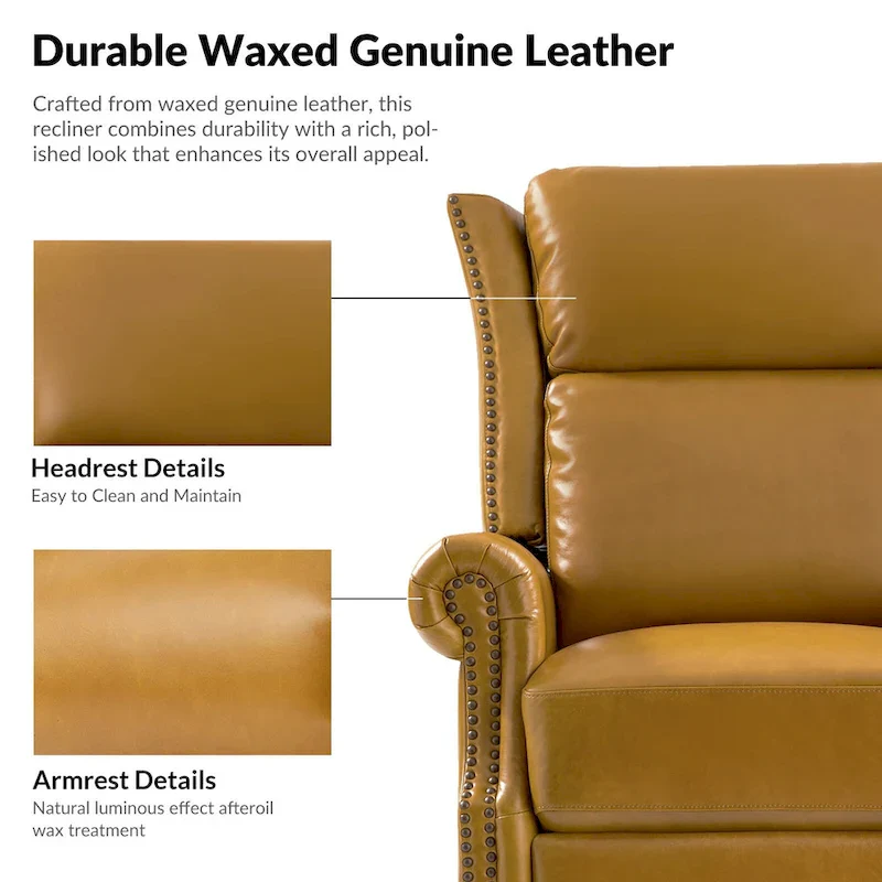 Viviana Traditional Genuine Leather Manual Swivel Glider Recliner by HULALA HOME