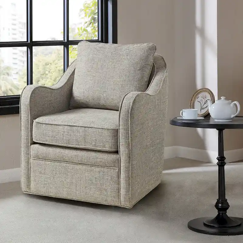 Madison Park Betty Upholstered Swivel Curved Armchair