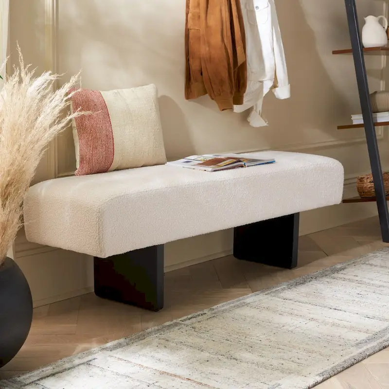 Home Ryer Boucle Bench - 60Wx16Dx19H