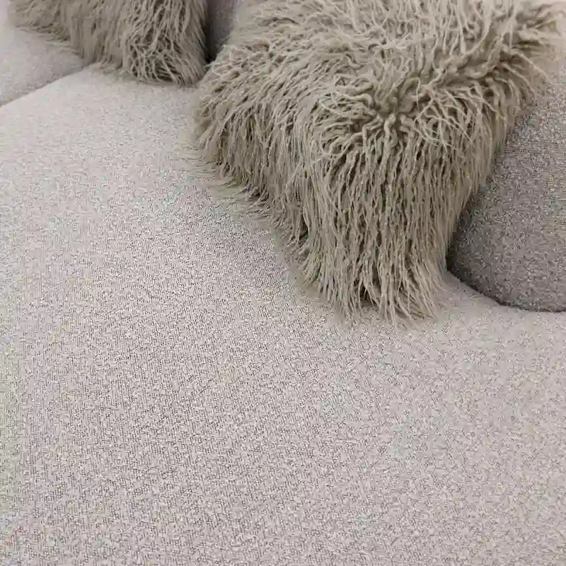 Pasargad Home Simona Curved Sofa with 3 Pillow Included