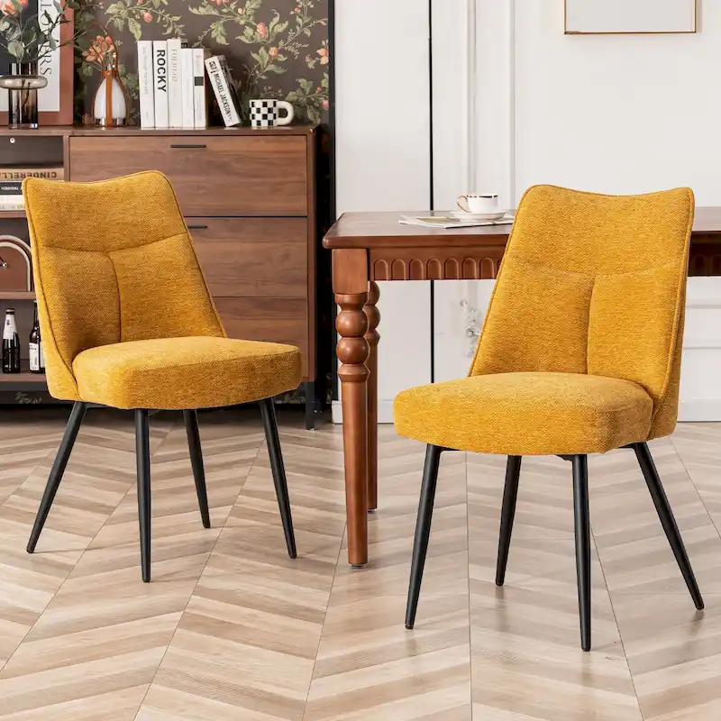 Modern Upholstered Fabric Kitchen & Dining Room Chairs Set of 2