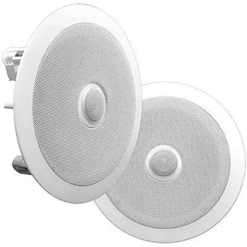 Pyle 8 Ceiling Wall Mount-Pair Of 2-Way Mid Bass Woofer Speaker - White