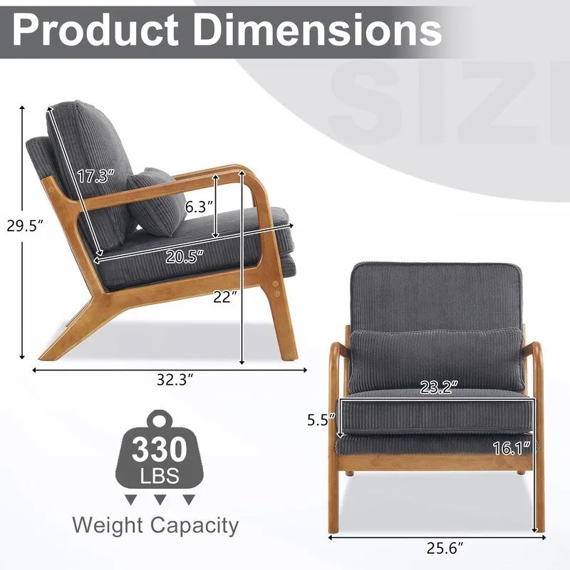 Upholstered Linen Blend Accent Chair