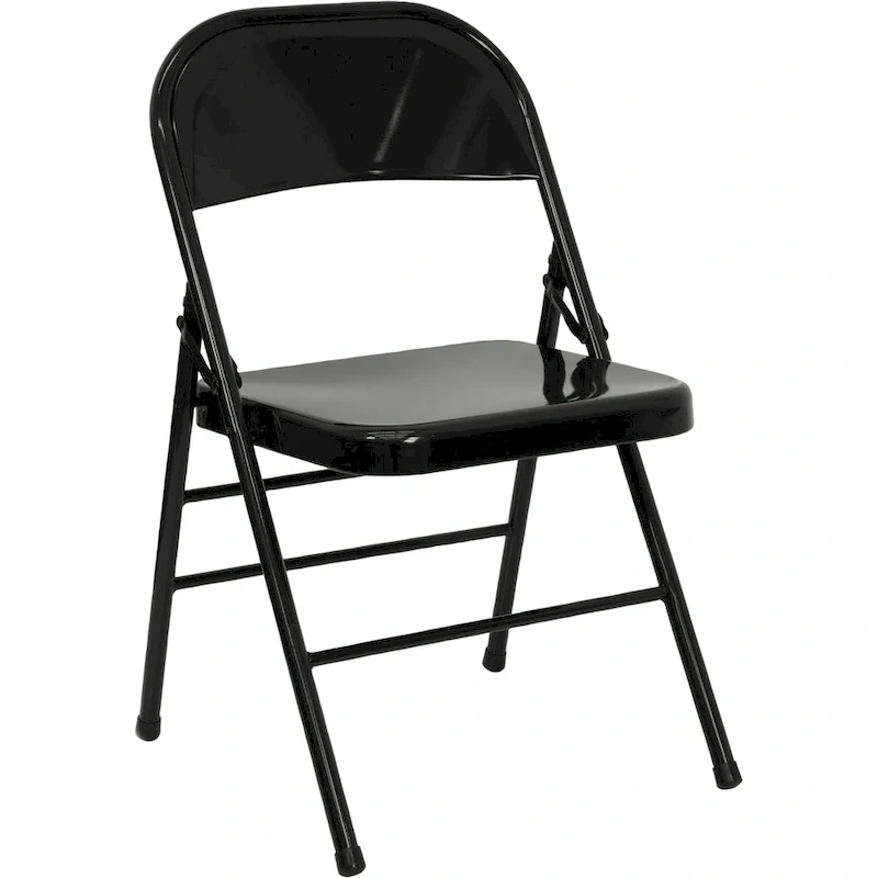 4 Pack Triple Braced & Double Hinged Metal Folding Chair