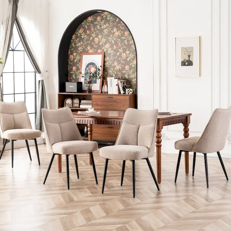 Modern Upholstered Fabric Kitchen & Dining Room Chairs Set of 2