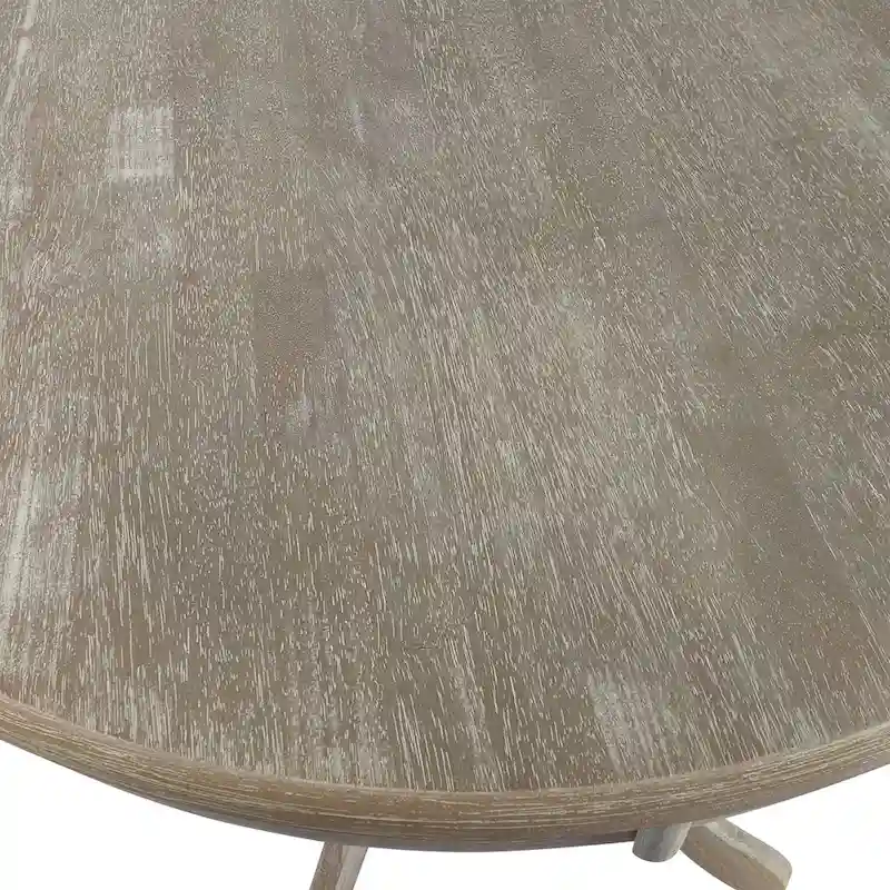 Round Pedestal Dining Table – Whitewash / Natural Driftwood