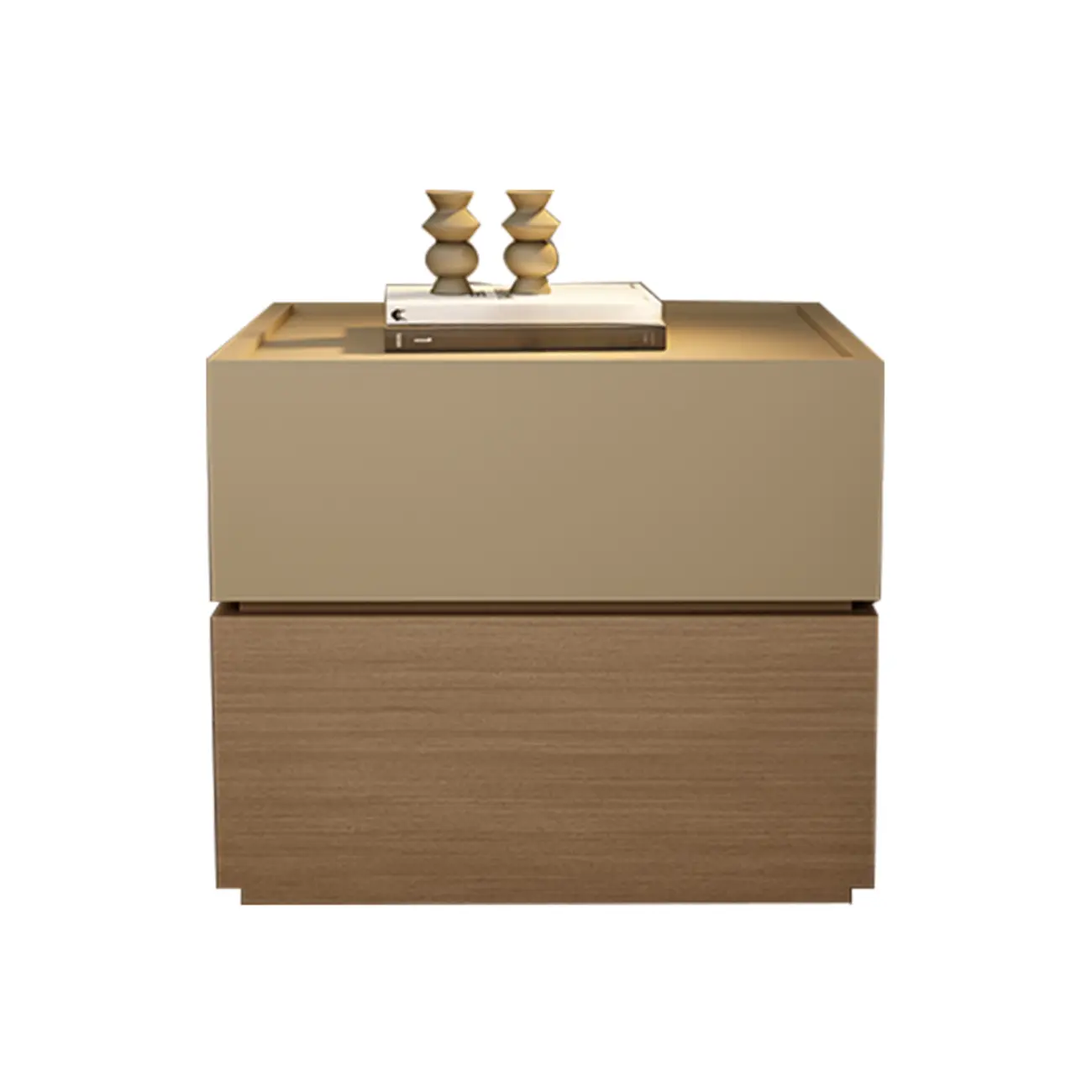 Modern Wood Two-Tone Elegant Nightstand with Drawer