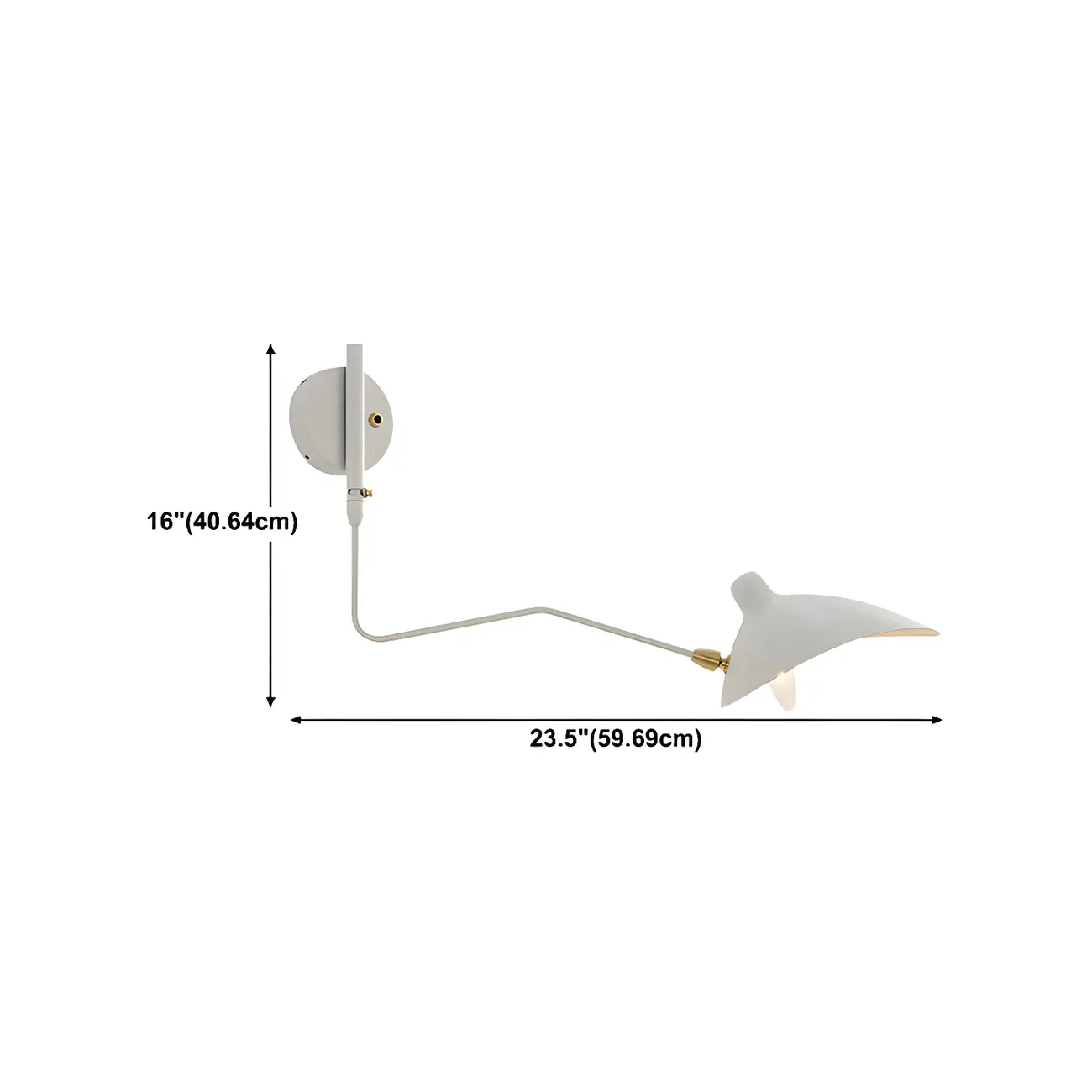 Modern 2-Light White Dual-Arm Swing Arm Wall Light