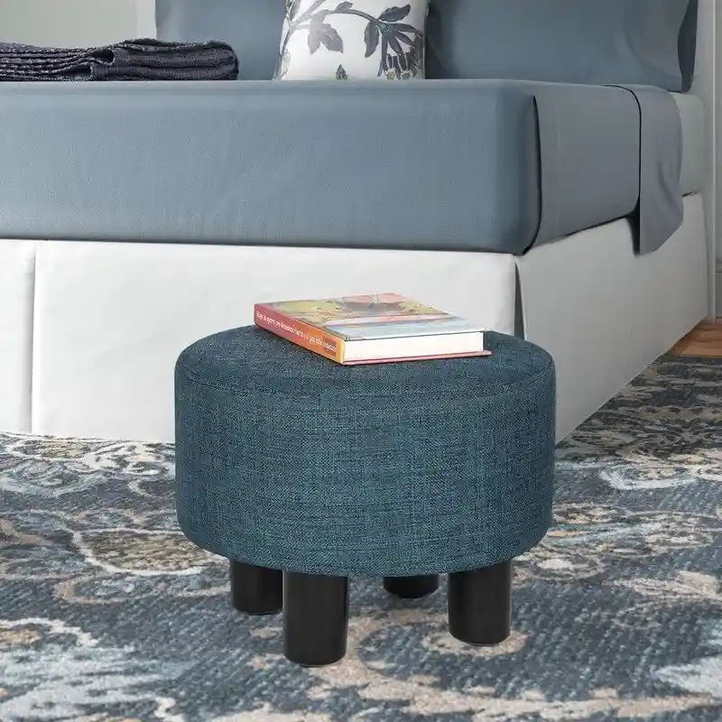 Round Fabric Ottoman Footrest