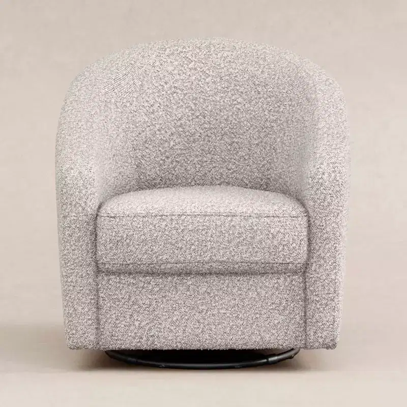 Swivel Glider Chair with 360° Rotation, Upholstered Seat, 30.5