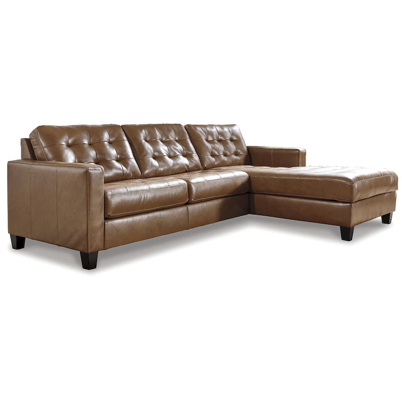 Signature Design by Ashley Baskove Brown 2-Piece Sectional with Chaise - 110W x 72D x 36H