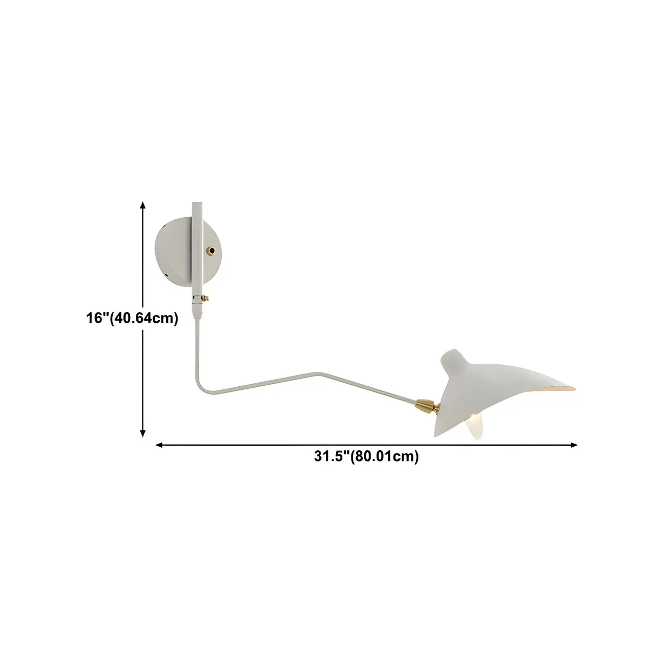 Modern 2-Light White Dual-Arm Swing Arm Wall Light