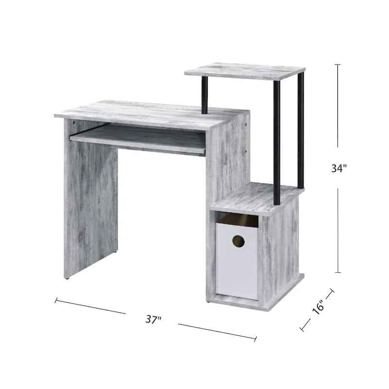 Wooden Computer Desk with Keyboard Tray