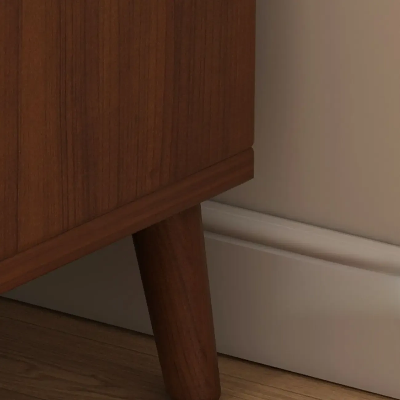 Modern White Wooden Bedside Table with Drawers